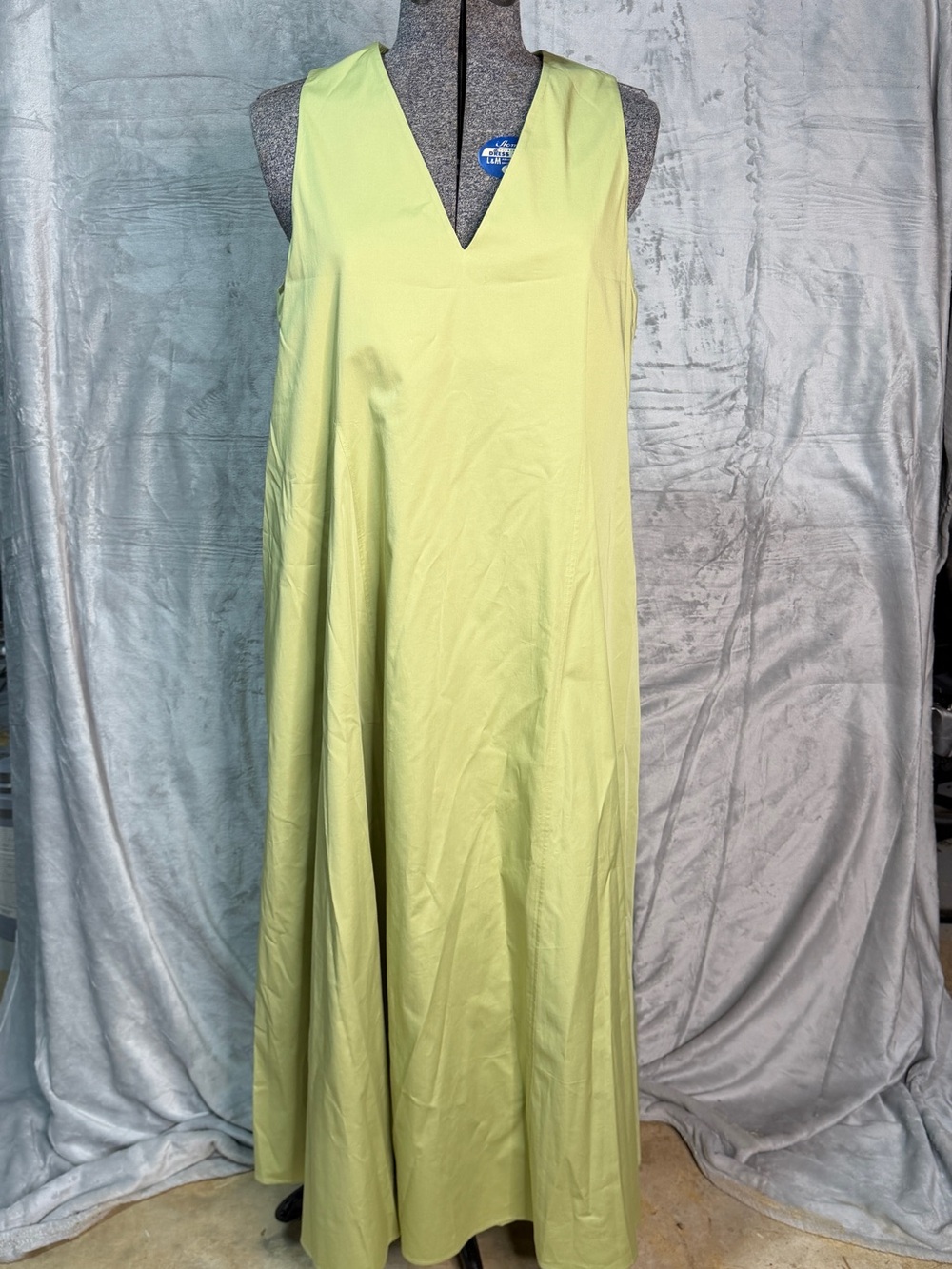 COS Sleeveless V-Neck Maxi Dress in Light Lime